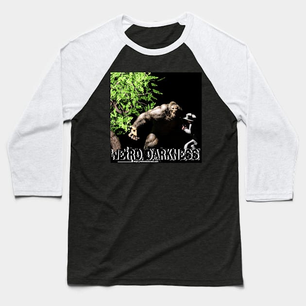 Bigfoot Attack (Square Design) Baseball T-Shirt by Weird Darkness